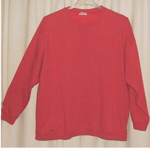 Vtg 80s/90s Mervyns Cheetah Blank SWEATSHIRT, XXL, USA Made, Boxy, Retro Red